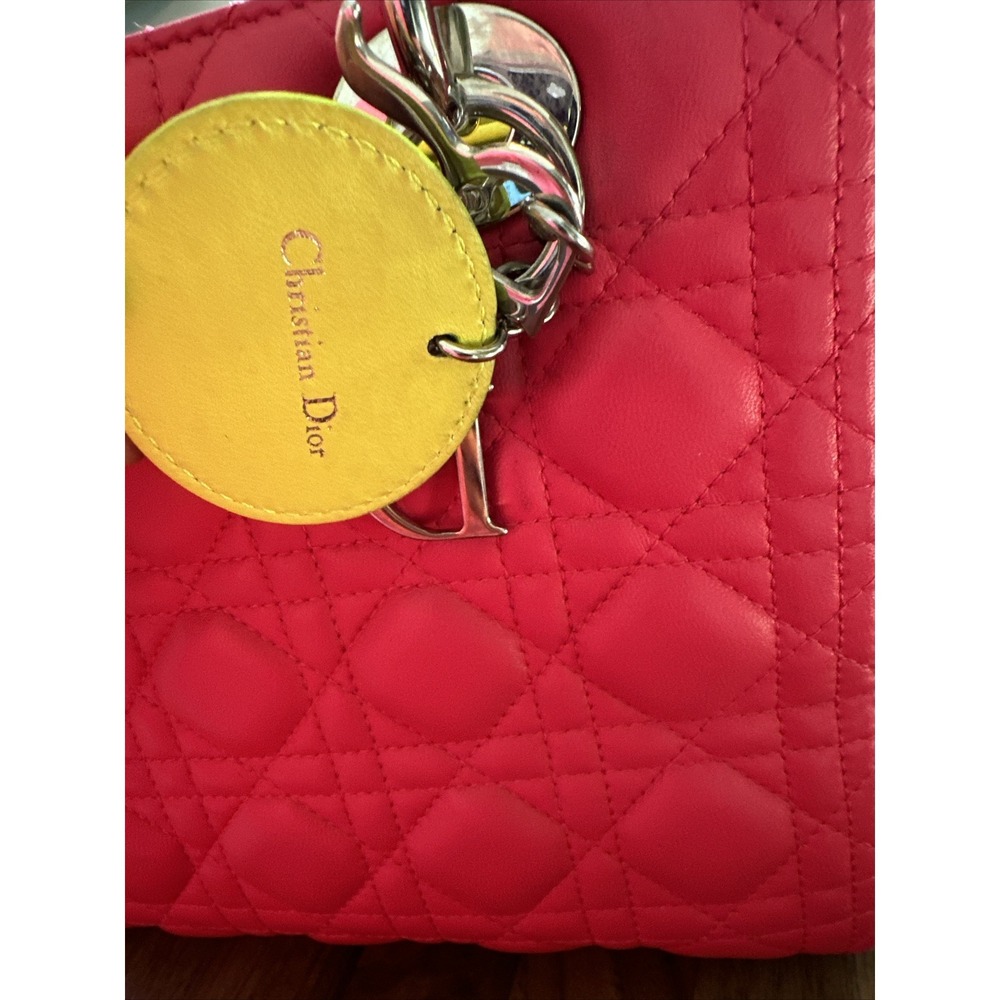 Christian Dior Lady Dior Cannage 2way Handbag Pink Tricolor. Leather Large Bag - Picture 5 of 16
